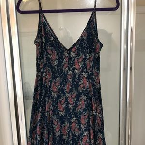 Multicolored Spaghetti Strapped Flowy Dress